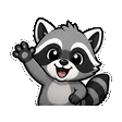 Bandit Raccoon waving emote