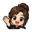 Barista waving emote