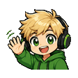 Blonde-Chibi-Boy waving emote