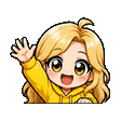 Blonde-Chibi-Girl waving emote