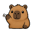 Capybara waving emote
