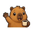 Coffee-Capybara waving emote