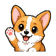 Corgi waving emote