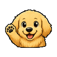Golden-Retriever waving emote
