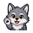 Grey Wolf waving emote
