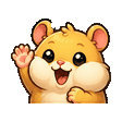 Hamster waving emote