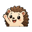 Hedgehog waving emote