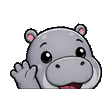 Hippo waving emote