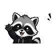 Hoodie-Raccoon waving emote