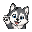 Husky waving emote