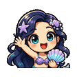 Mermaid waving emote