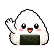 Onigiri waving emote