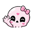 Pastel-Skull waving emote
