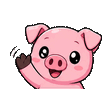 Piglet waving emote
