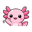 Pink Axolotl waving emote
