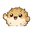 Pufferfish waving emote