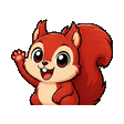 Squirrel waving emote