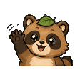 Tanuki waving emote