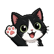 Tuxedo-Cat waving emote