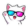 Vaporwave-Cat waving emote